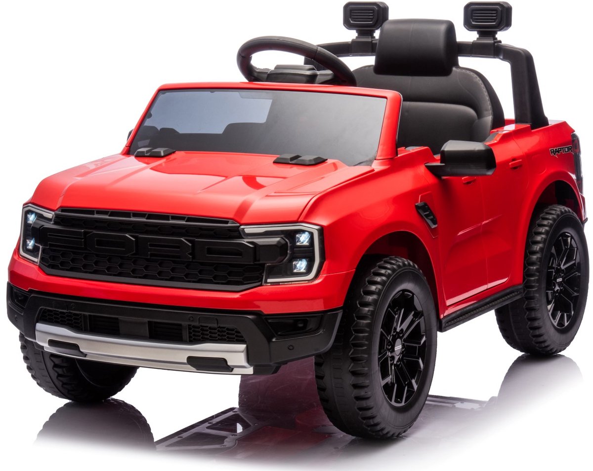 SUN BABY Ford Elektrische Kinderauto met Afstandsbediening - 12V Accuvoertuig - MP3 Muziekspeler - Vering - Voor Kinderen 3-6 Jaar - Rood