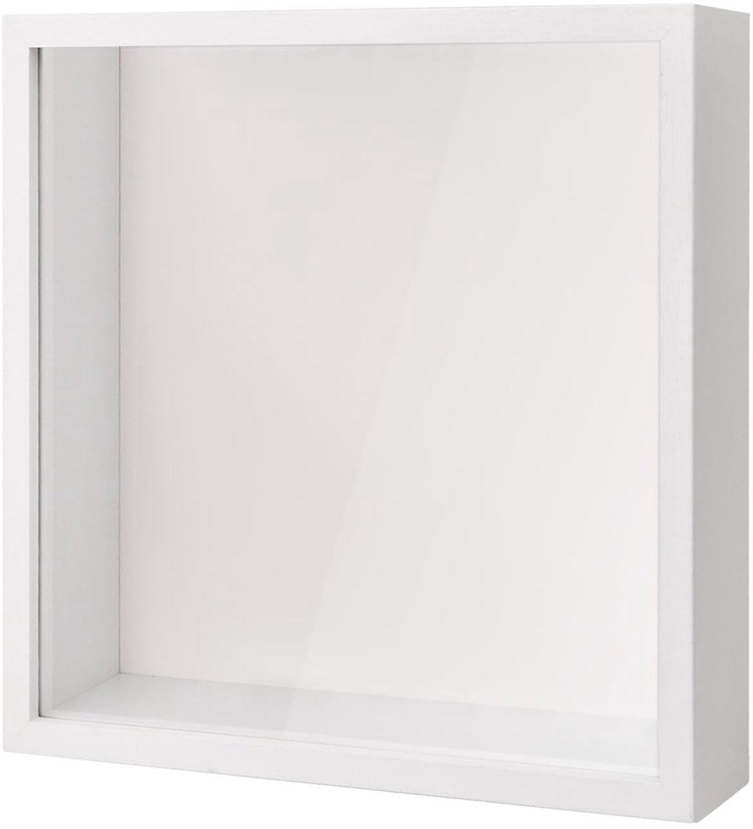 Dailygoods- Schaduwdoos 3D - Diepe Fotolijst - Houten Displaybox - 22x22 cm - Voor Memorabilia - Plexiglas Bescherming