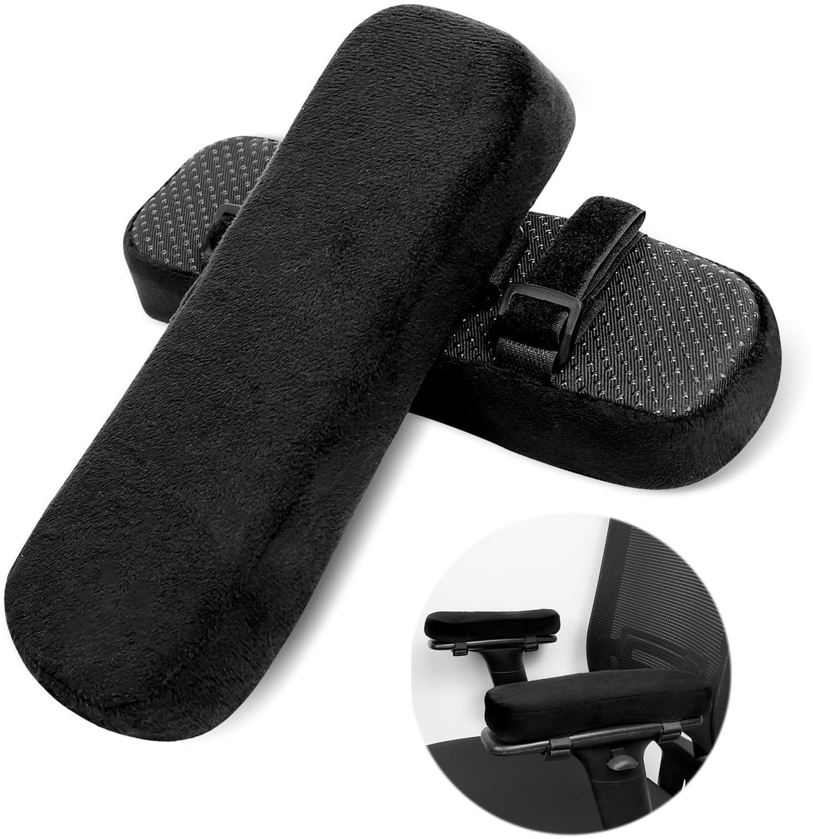 Dailygoods- Armleuningbeschermer Ergonomisch - 2 Stuks - Afneembaar Kussen - Koelgel/Traagschuim - Antislip - Ademend en Wasbaar - Armsteun