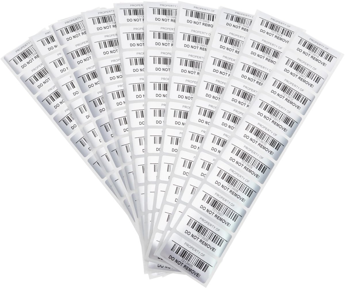 Dailygoods- Beveiligingsstickers 100 stuks - Tamper-Proof - Polyester - 25 x 50 mm - Zilver - Uniek volgnummer - Veiligheidslabels