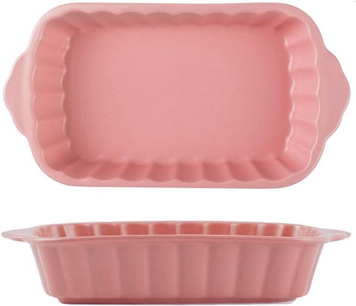 Ovenschaal Set - Bakvorm Rechthoekig - Cakes Bakken - Vaatwasserbestendig - 2 Delig - C