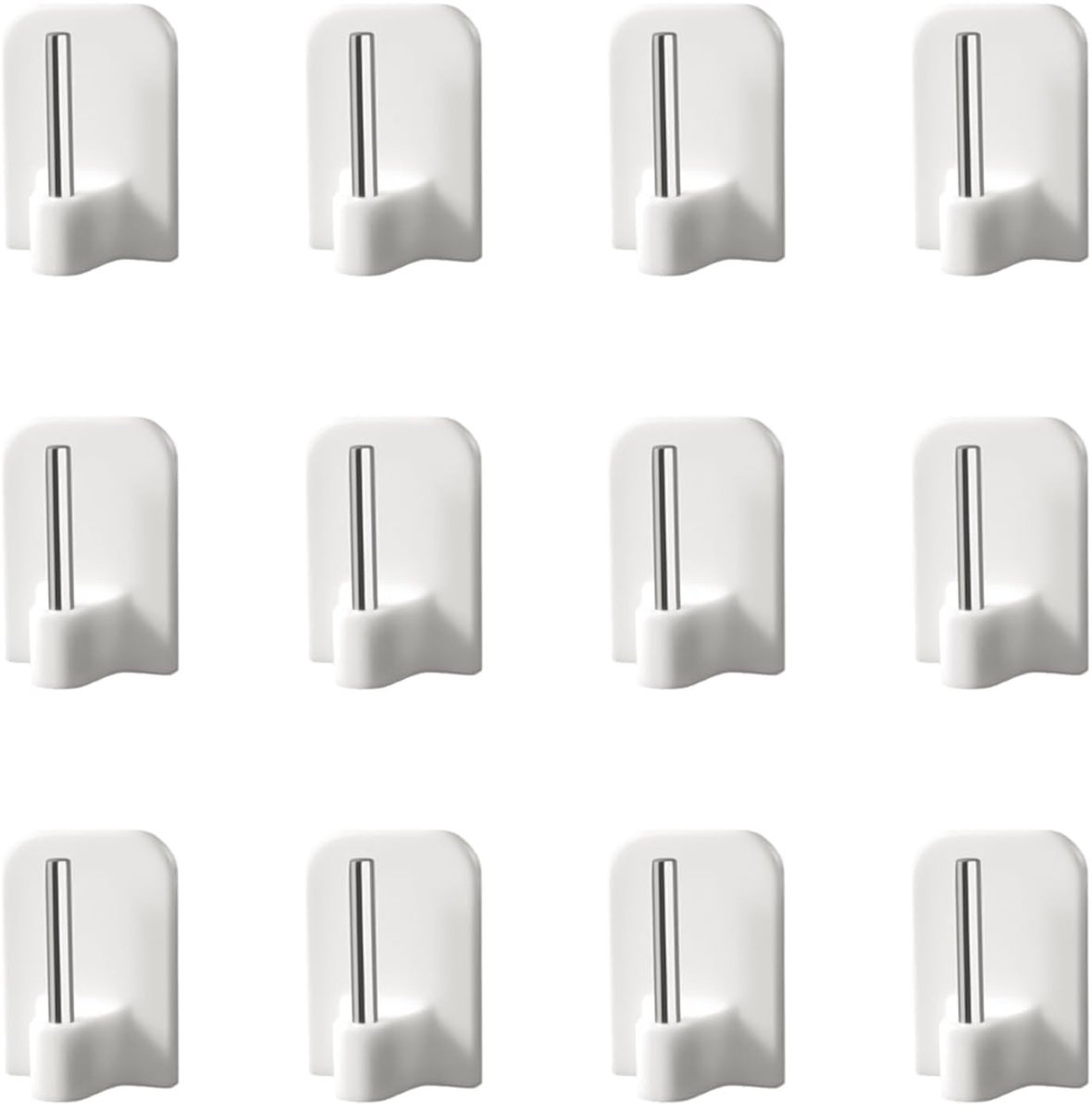 Dailygoods- Gordijnhaak 12 Stuks - Zelfklevende Haakjes - Ophanghaken - Geen Boren - Voor Badkamer/Keuken - Hoogwaardige Kunststof