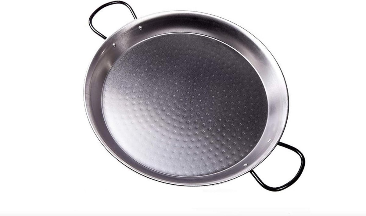 Paella Pan Kookpan Authentiek Koken Gepolijst Staal 28 cm Zilver