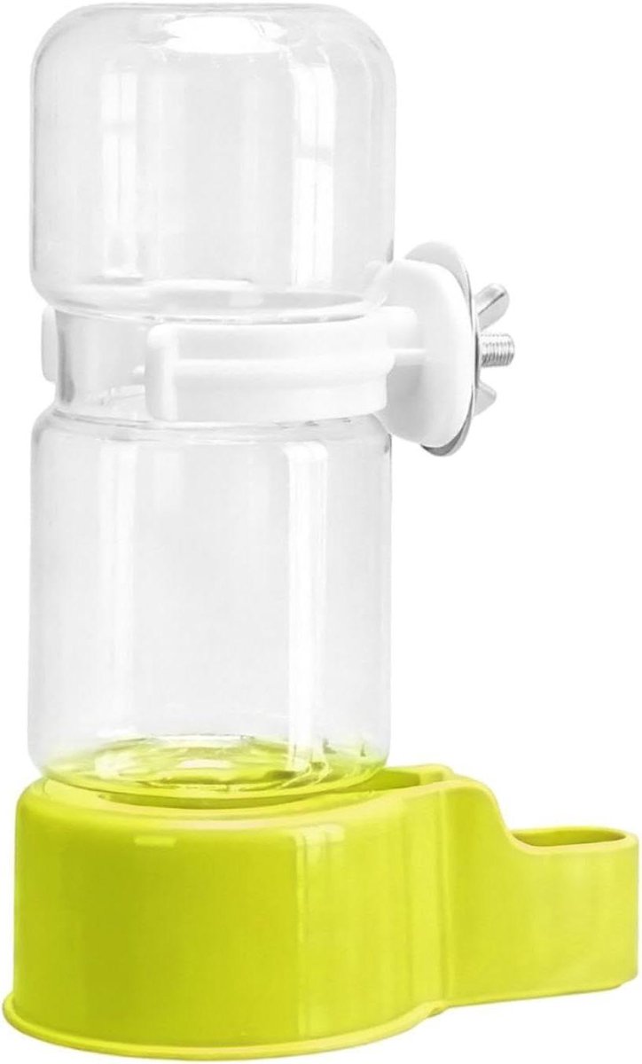 Waterdispenser Vogelkooi - Automatische Drinkbak - Vogels Hydrateren - Ruimtebesparend Ophangsysteem - 14.4 cm Hoog - Groen