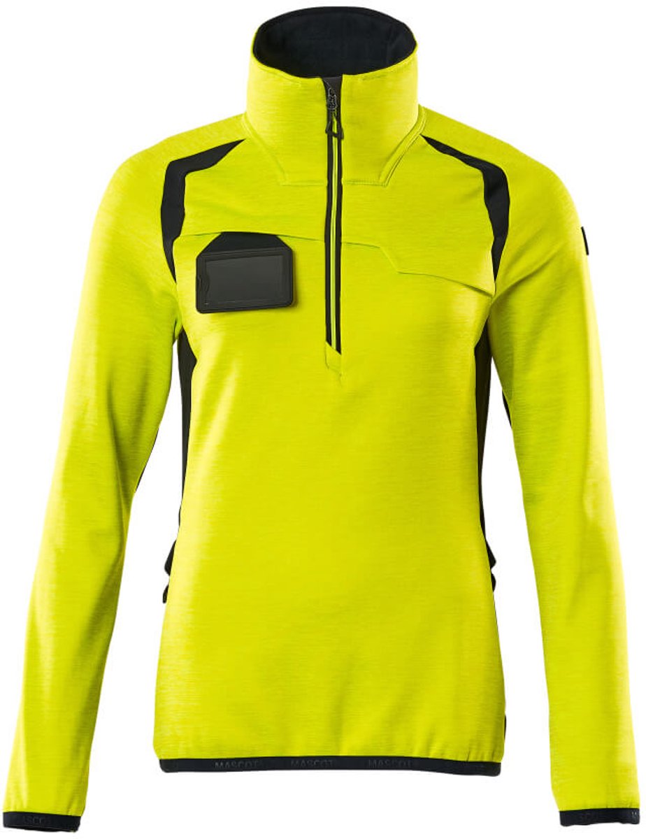 Mascot Accelerate Safe Fleecetrui met korte rits 19353-316 - hi-vis geel/donkermarine - S