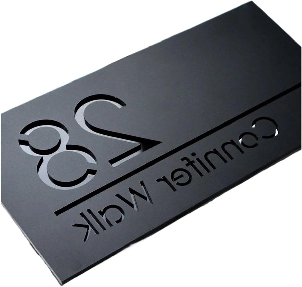 Acryl Huisnummer - Adresbord Deur - Huis Identificatie - 3D Drijvend Effect - 15x25cm - Zwart