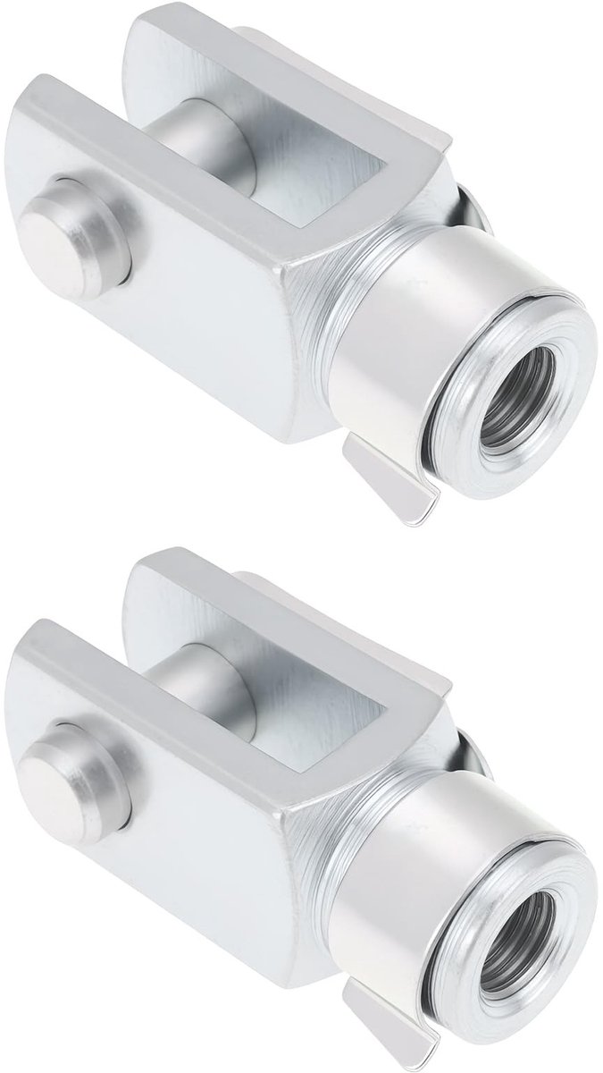 Dailygoods- Clevis 2 Stuks - Quick Release Design - 5/16UNF Draadmaat - 42mm Lengte - Duurzaam Metaal - Veerpen Inclusief - Haak