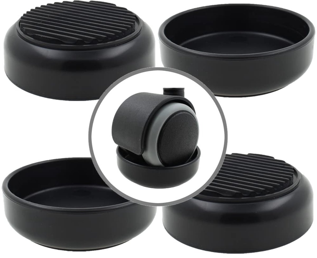 Dailygoods- Rubber Vloerbeschermers Set van 4 - Antislip - Bescherming tegen Krassen - Meubelcaster Cups - Geschikt voor Wielen tot 60 mm - Hoge Grip Rubberen Voet - Meubelbeschermers