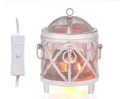 Dicimi Rustieke elektrische waxwarmer, open haardstijl kaarsenwarmer met timer, 4-in-1 wax smeltwarmer voor geurende was/oliën/wax smelt, automatische uitschakeling, energiezuinig huisdecor