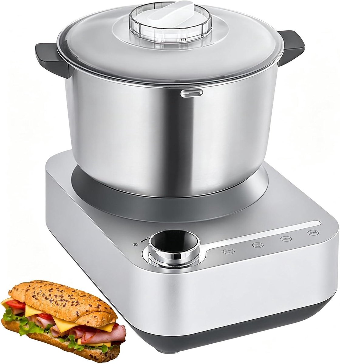 Elektrische Deegmaker - Broodmixer Bloemkneedmachine - Brood Bakken - Thermostatische Fermentatie - 5.5L - Zilver