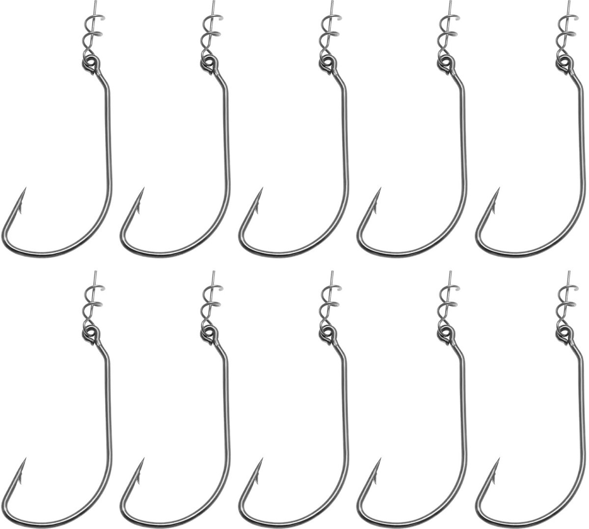 Dailygoods- Swimbait Haken 10 Stuks - Offset Haak - Baitholder - Duurzaam - Hoog Hook-up Ratio - 4,9 x 2,6 cm - Vishaken