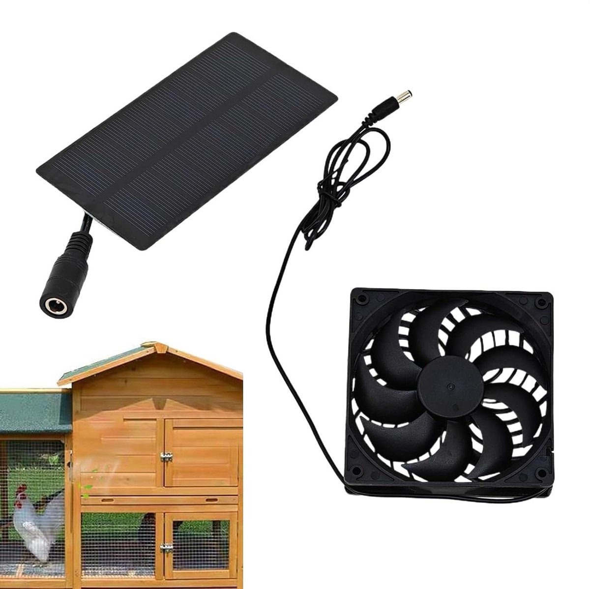 Zonne Ventilator - Ventilatiesysteem Koeling - Buiten Lucht Verversen - Energiezuinig Koolstofneutraal - 21 x 14 x 3.5 cm - Zwart