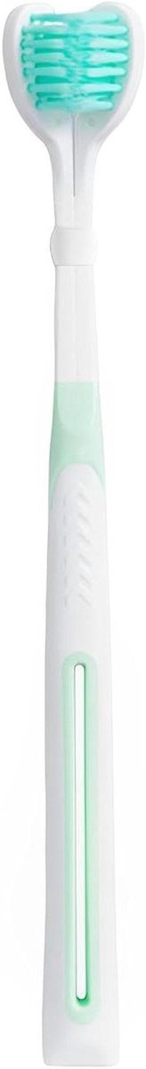 Dubbelzijdige Tandenborstel - 360 graden borstel - Mondhygiëne Verbeteren - Dubbele Borstelkoppen - 19 cm - Groen Blauw Roze Paars
