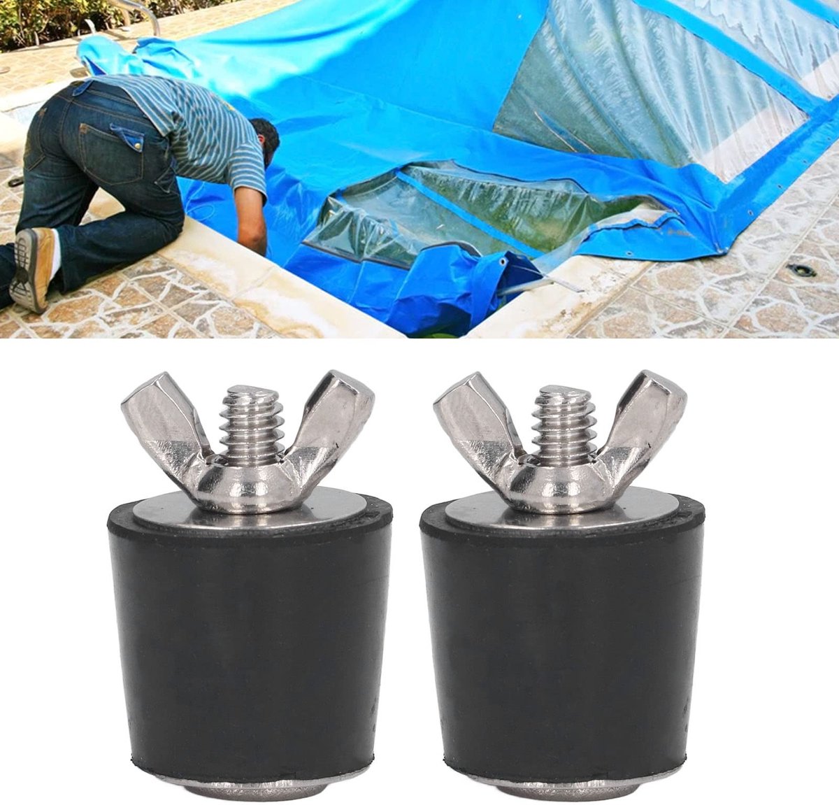 Dailygoods- Rubberen Stoppen voor Zwembaden - Pijpafdichting - Skimmer/Retourleidingbescherming - Winterklaar Maken - Multi-functie - Rubbermateriaal voor Strakke Afdichting - Pijpstopper