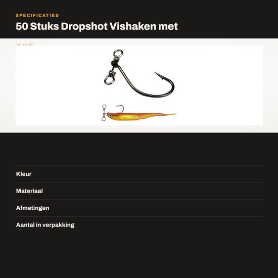 Dailygoods - Innovra - Dailygoods - 50 Stuks Dropshot Vishaken met Rig en Draaischarnier van Dailygoods — afbeelding 4