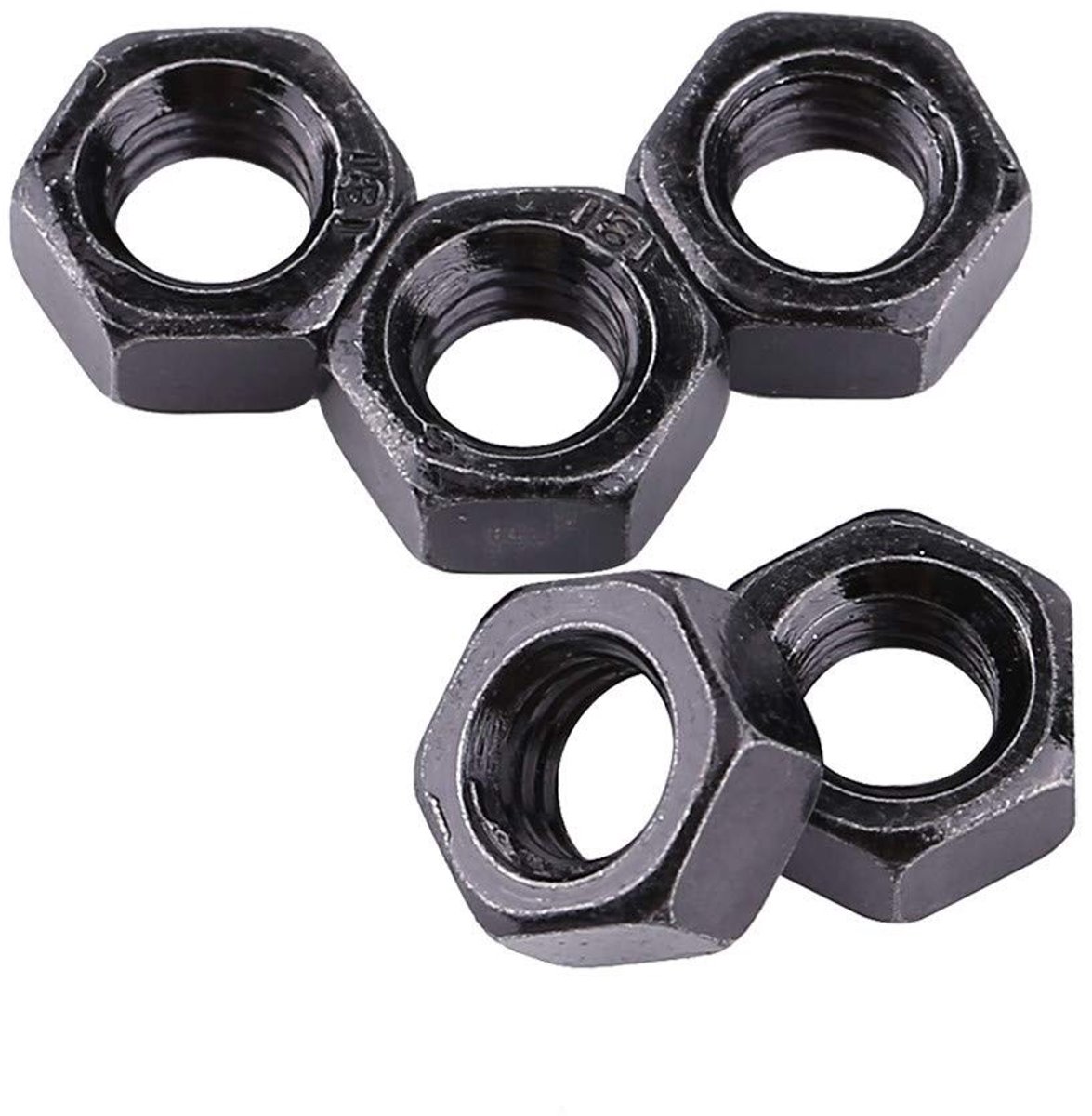 Dailygoods- Moeren 100pcs - Zeskantmoeren - Verzinkt Koolstofstaal - Bevestigingselementen - Corrosiebestendig - Voor Machinebevestiging