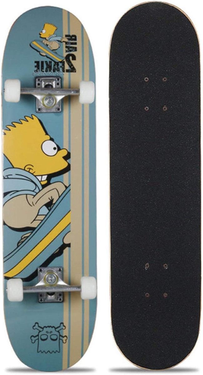 Compleet Skateboard Houten Longboard Nieuwe trucs leren 7 lagen esdoorn 31×8 inch Grafisch