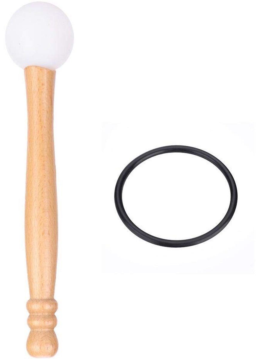 Dailygoods- Bowl Mallet Zachte Rubber Hoofd - Percussie Instrument - Houten Handvat - Meditatie/Yoga - Geluidskwaliteit - Duurzaam Materiaal