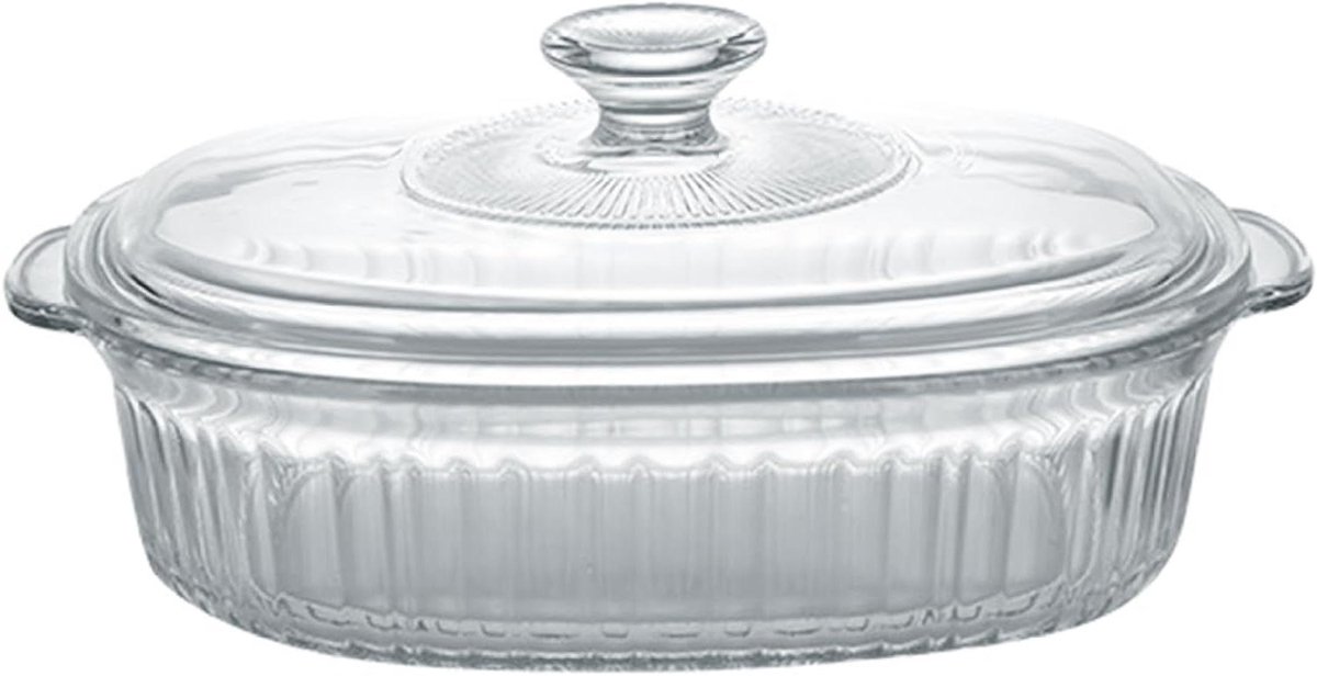 Glazen Braadpan - Ovenschaal met Deksel - Koken en Bakken - Hittebestendig Glas - 15 Liter - Transparant