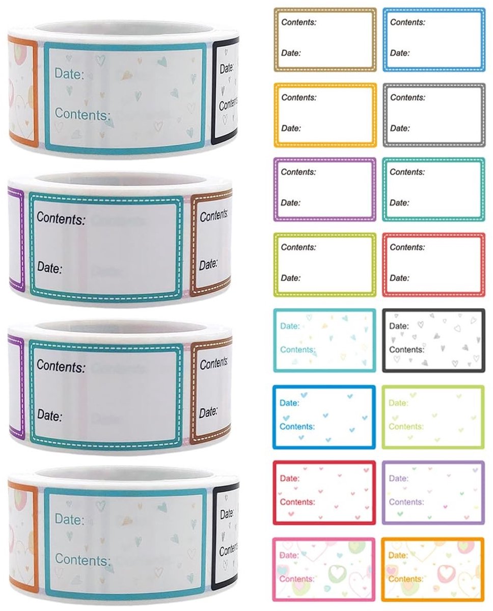 Dailygoods- Stickers Afneembaar - Etiketten Stickers - Multifunctioneel - Voor Levensmiddelen - Voor Vrieskasten - Eenvoudig te Gebruiken
