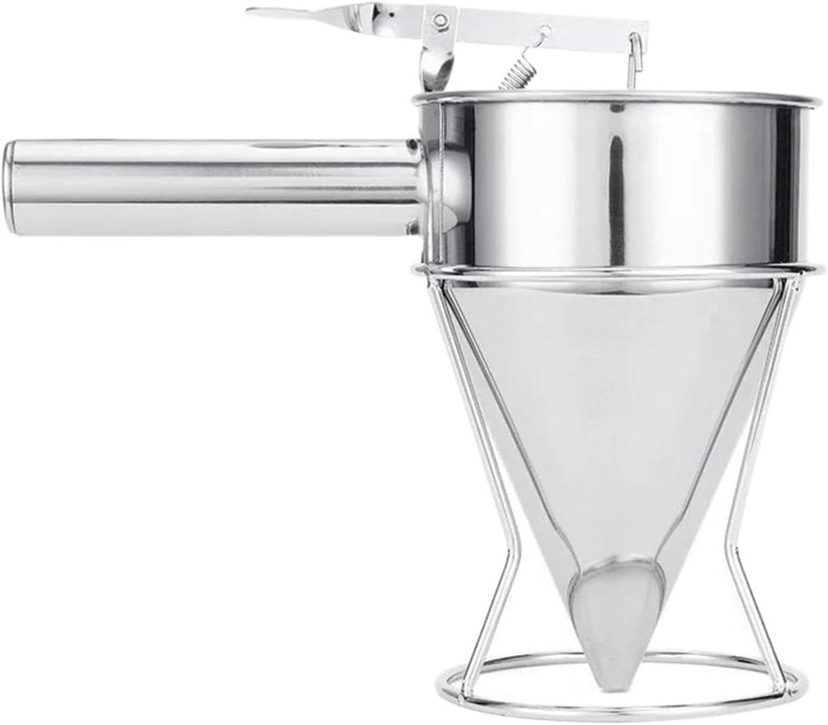 Deegverdeler Trechter - Beslag Dispenser - Bakken Maken - Schone Uitgieting - 600 ml - Zilver
