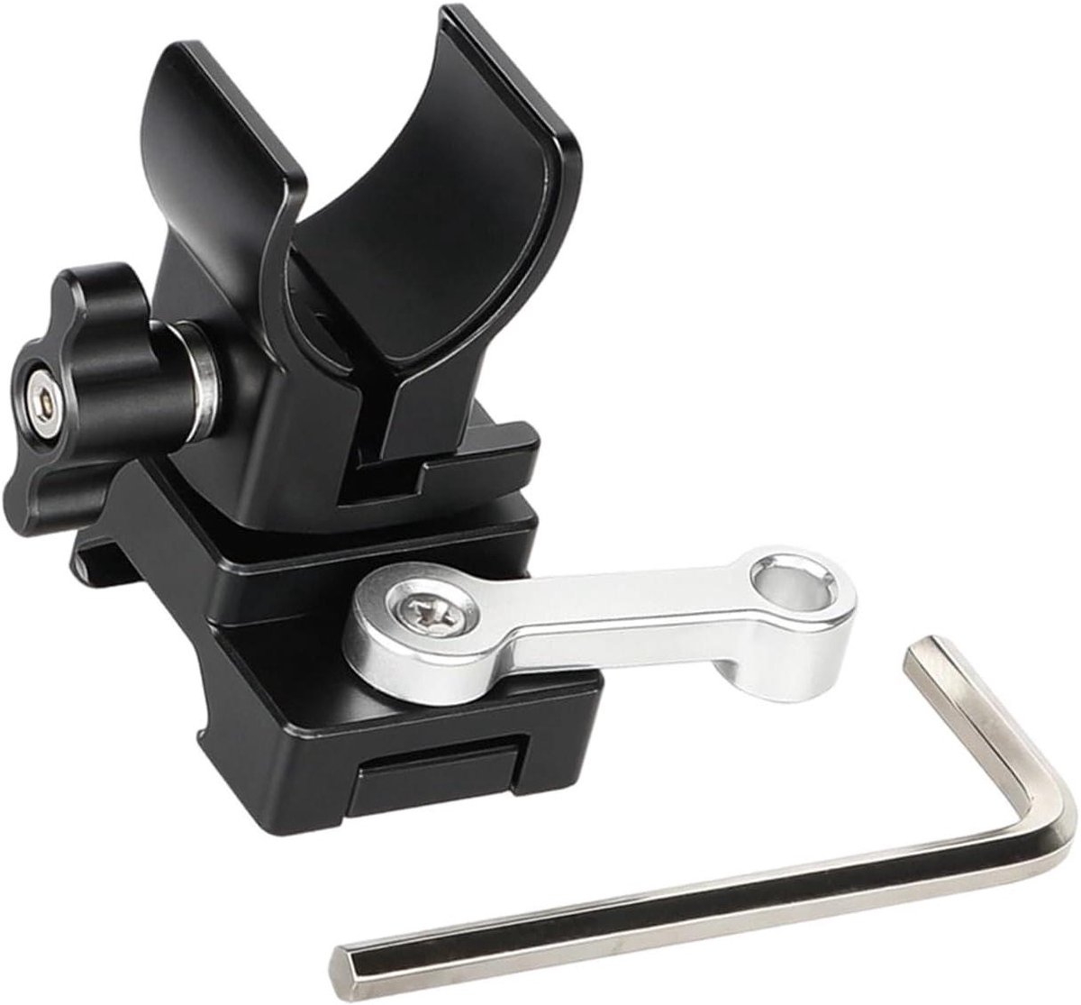 Microfoon Klem - Houder Accessoire - Geluidsopname Optimaliseren - Verstelbare Hoeken - 50.5 x 35 mm - Zwart
