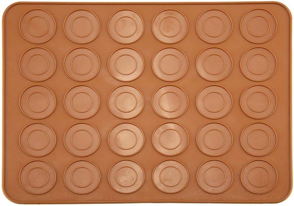 Siliconen Bakmat - Aron Bakplaat - Perfecte Arons Maken - 30 Gaten Antiaanbak - 29.5 x 21.5 cm - Grijs