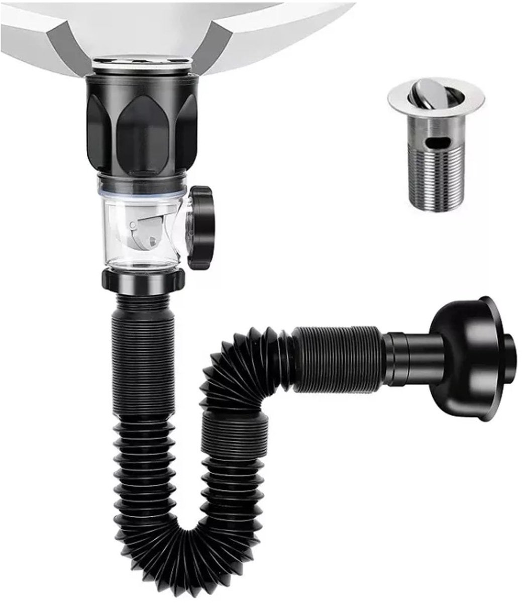 Dailygoods- Gootsteenafvoerpijp Flexibel - Antiverstoppingsplug - Geurpreventie - Eenvoudig te installeren - Premium materiaal - Uitbreidbaar - Afvoerpijp