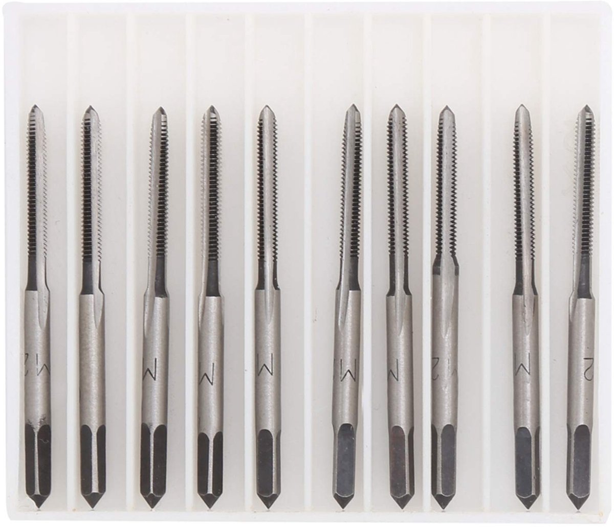 Dailygoods- Tapset 10 Stuks - Metrische Conische Plug-Tapset - Koolstofstaal - Rechte Groeven - Eenvoudig te Gebruiken - Hoogwaardige Sterkte - Schroefdraadboor