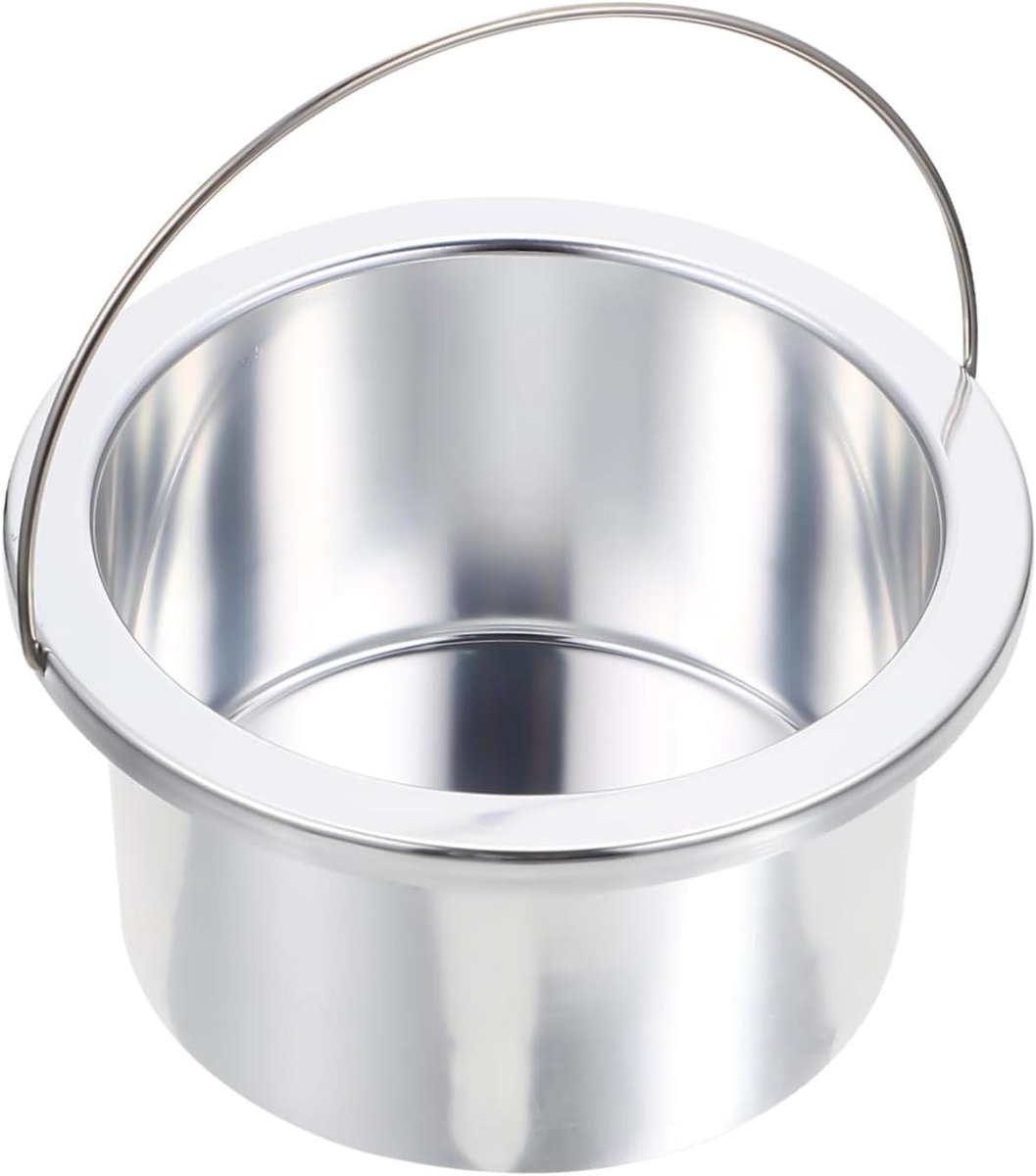 Wax Smeltkom - Harsverwarmer Pot - Ontharen Thuis - Anti-aanbak Coating - 12.5 cm Diameter - Zilver