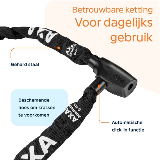AXA Absolute 5 Kettingslot - Slot voor Fietsen - 110 cm - 5 mm - Zwart van AXA — afbeelding 4