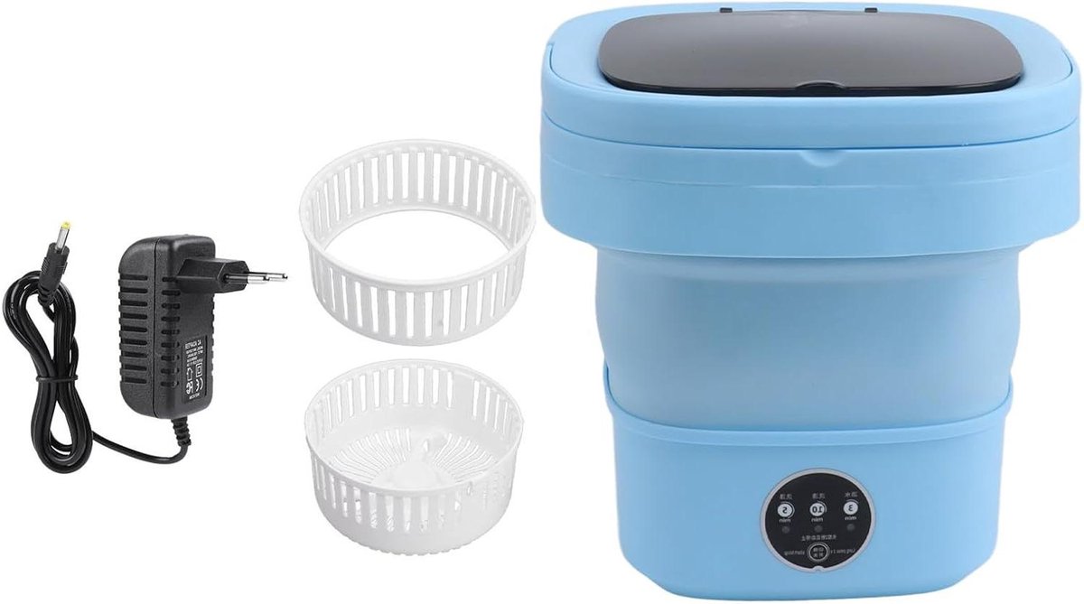 Opvouwbare Wasmachine Mini Wasmachine Reizen en Kamperen Ingebouwde Dehydrator 34 x 28 x 17 cm Blauw