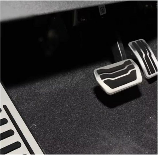 Pedaalhoezen Set - Pedaal Covers Auto - Verbeterde Grip - Antislip Ontwerp - 3 Stuks AT - Zilver — afbeelding 3