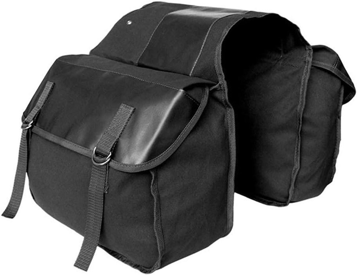 Dubbele Fietstas - Bagagedrager Tas - Fietsen Boodschappen - Scheurbestendig Canvas - 40 Liter Capaciteit - Legergroen