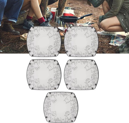 Opvouwbare Borden - Kampeerkommen Reiskommen - Buiten Eten - Compact Vouwbaar Ontwerp - 20 cm Diameter - Wit — afbeelding 3