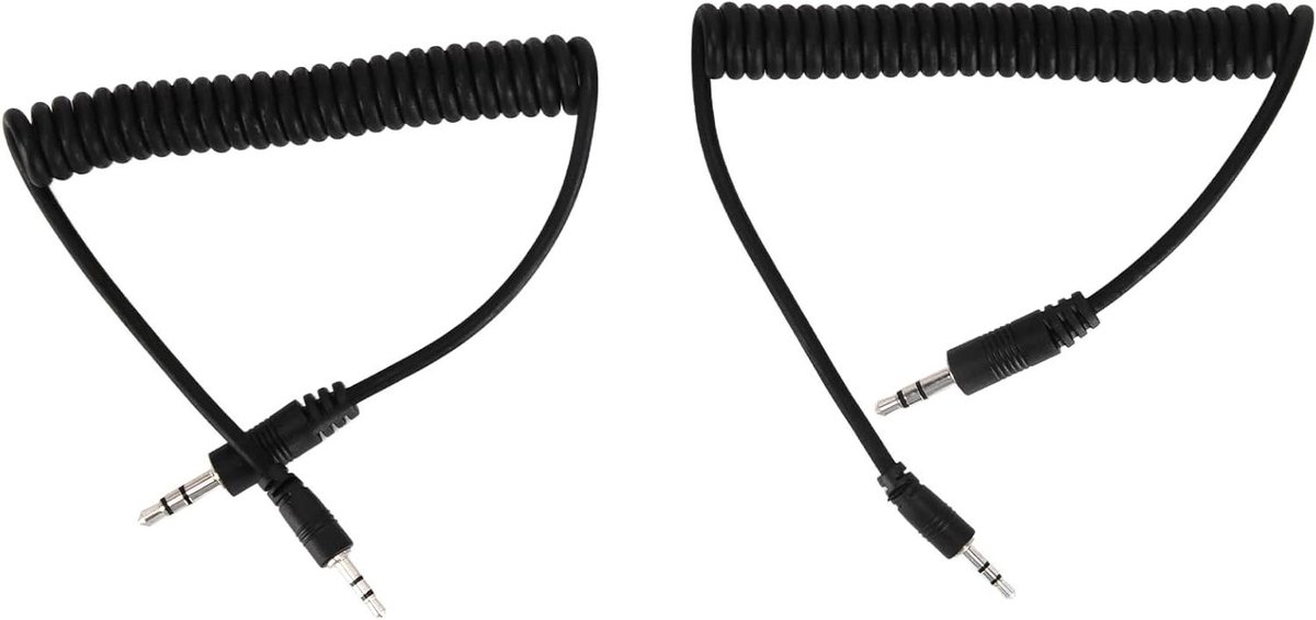 Camera Flitskabel - Sync Kabel - Fotografie - Veren Spiraalkabel - 30-80 cm - Zwart