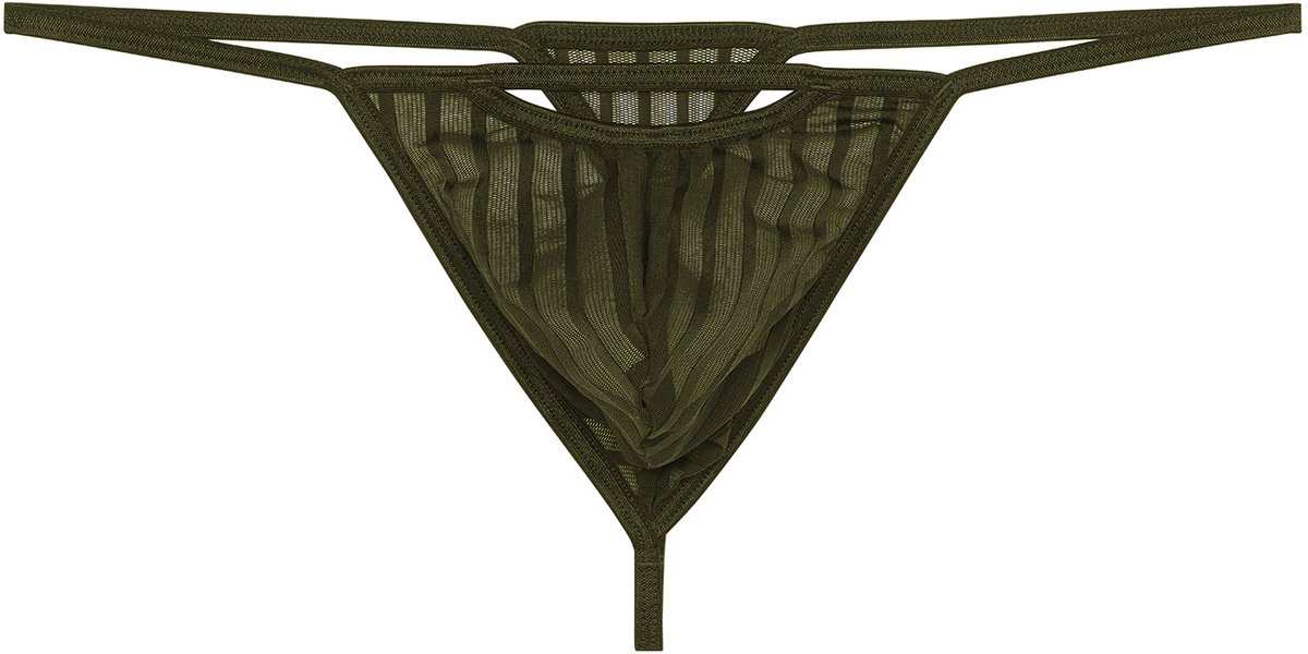 WOH heren microfiber G-string personal allure mesh groen