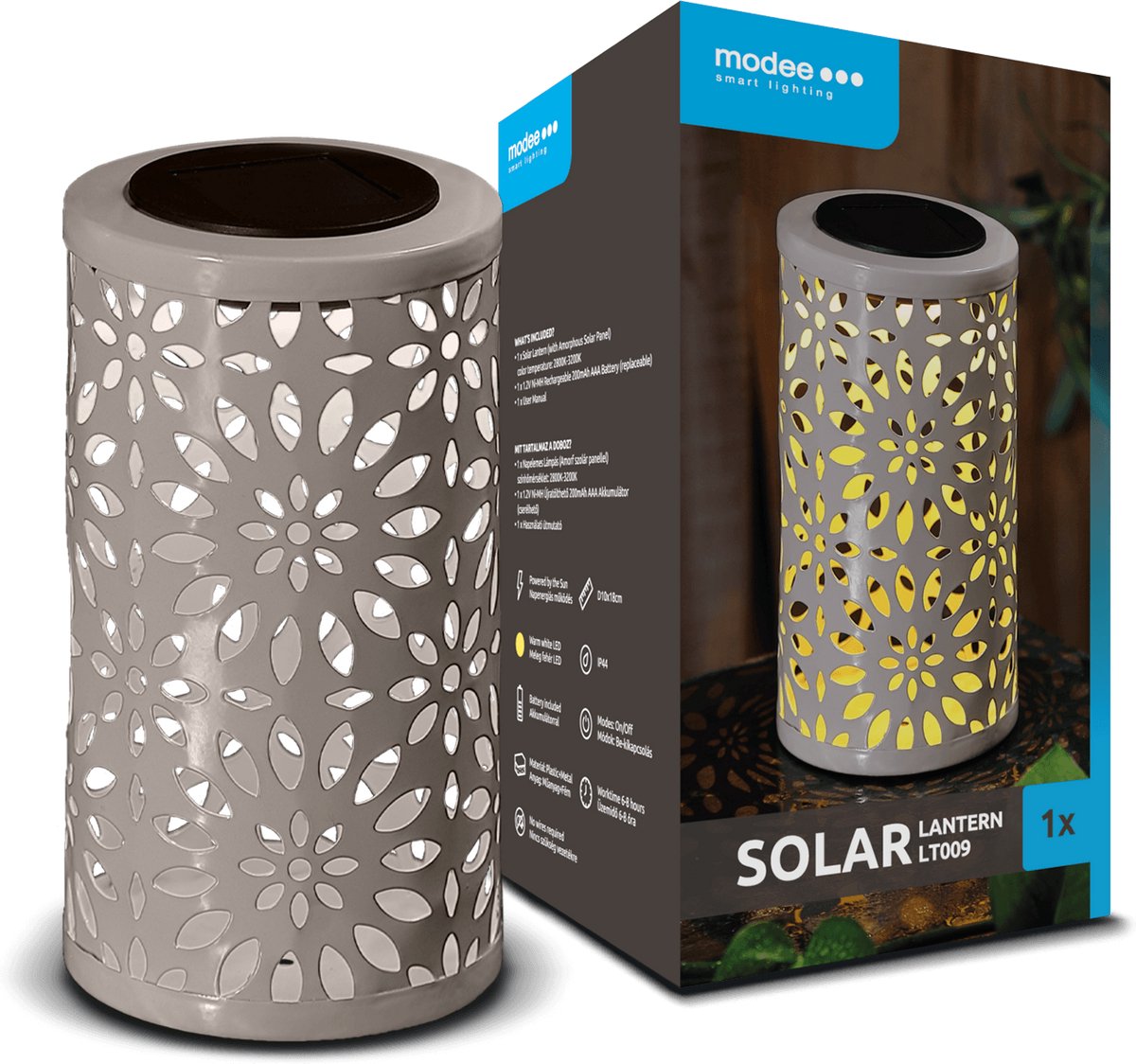 Modee Lighting - LED Solar Lamp - 3000K Warm wit - 18x10cm - LT009