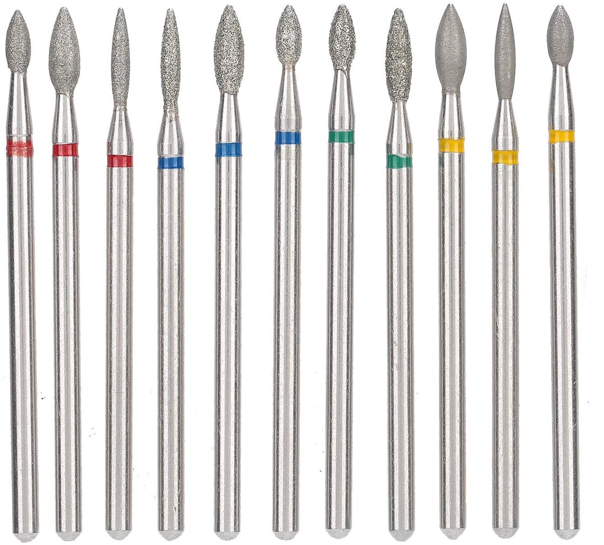 Dailygoods- Nagelboor 11 Stuks - Puntige Nagelbitset - Professionele Nagelfrees - Opzetstuk voor Manicure/Pedicure - Nauwkeurige Boren - Schachtdiameter 2,35 mm