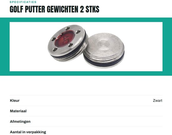 2 Stuks Golf Putter Schroeven van 40g - Aanpasbare Gewichten voor Clubhoofd van Merkloos — afbeelding 3