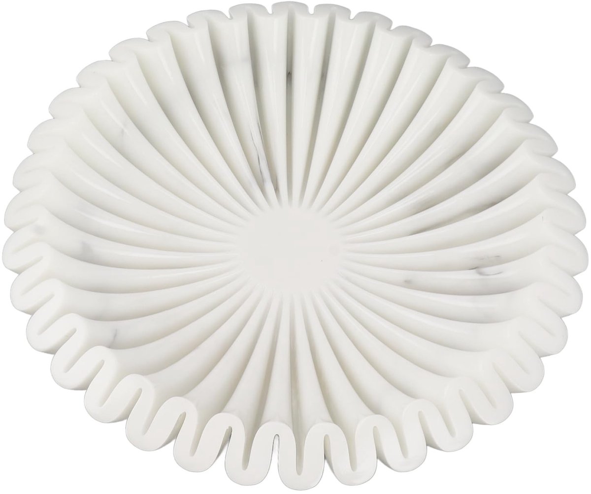 Dailygoods- Rucheskom Handgemaakt - Marmeren Kom - Antieke Sint-Jakobsschelpkom - Etnische Woningdecoratie - Eco-vriendelijk - Makkelijk te Reinigen - Decoratieve Kom