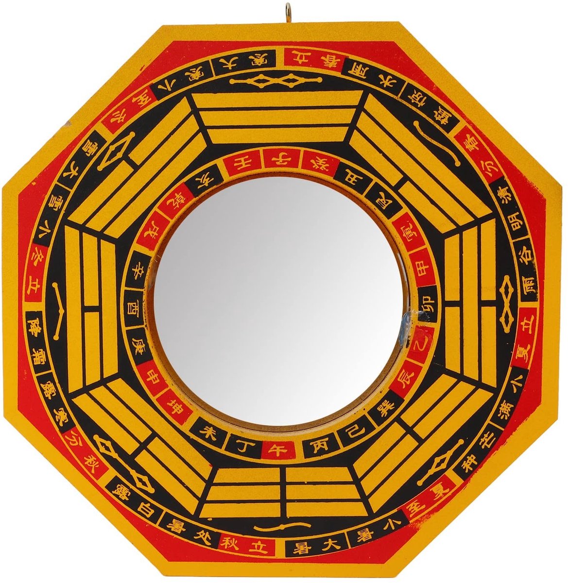 Dailygoods- Bagua-Spiegel Traditioneel - Feng Shui-Spiegel - Houten Omlijsting - Hangend Ornament - Bescherming tegen Negatieve Energie - Geluk Brengen