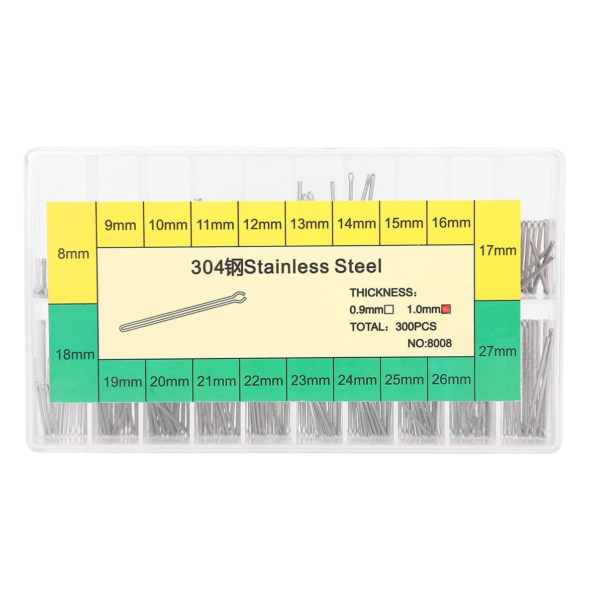 Dailygoods- Horlogeband Splitpen - 1 Mm Vervangingspinnen - Roestvrij Staal - Duurzaam - Horlogemaker Reparatietool - Assortiment 8-27 Mm - Horlogeaccessoires