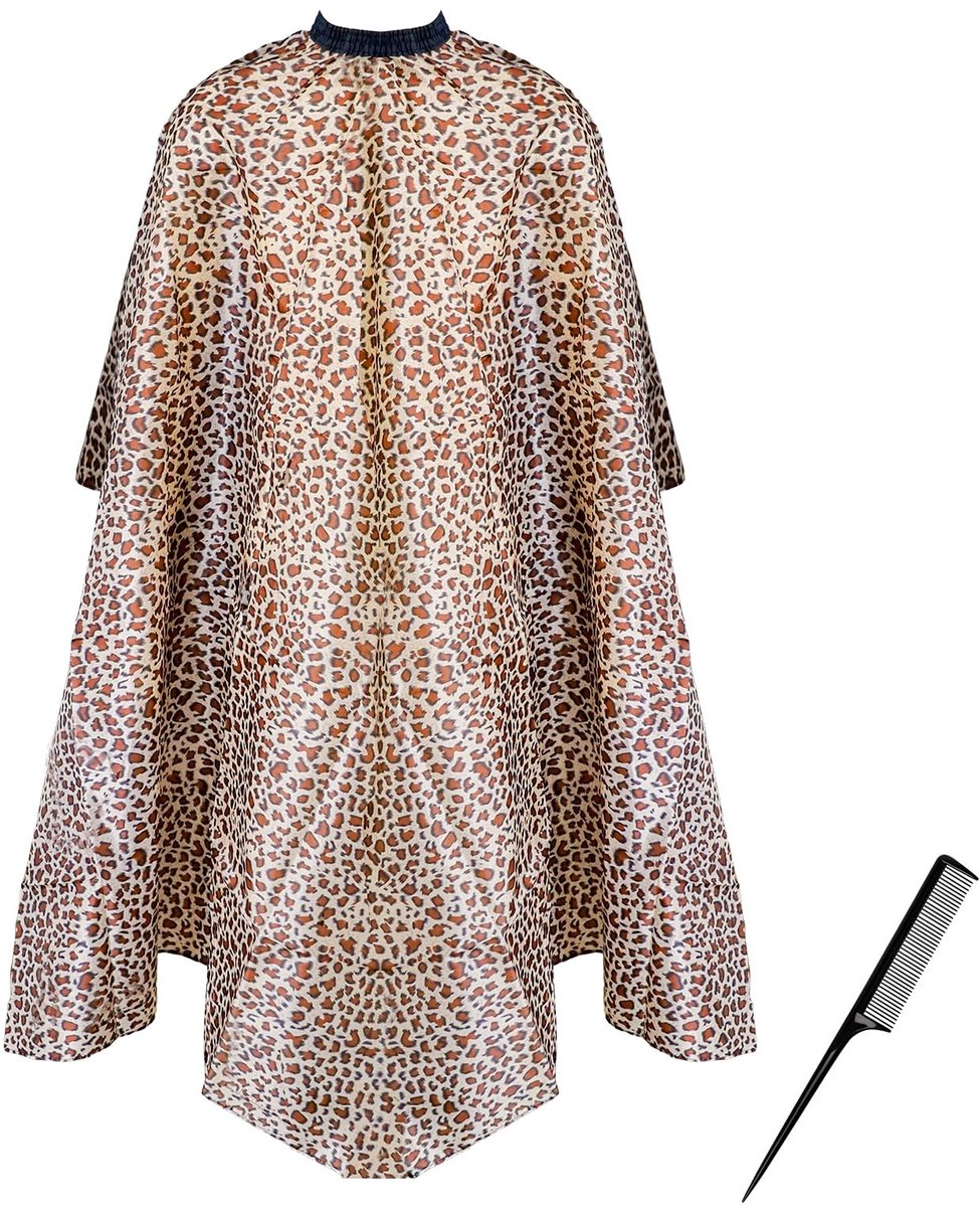 Dailygoods- Kapperscape met luipaardpatroon - Professionele kappersbenodigdheden - Waterdicht polyester - Afmetingen 145 x 120 cm - Lichtgewicht - Effectieve bescherming - Kappersschort