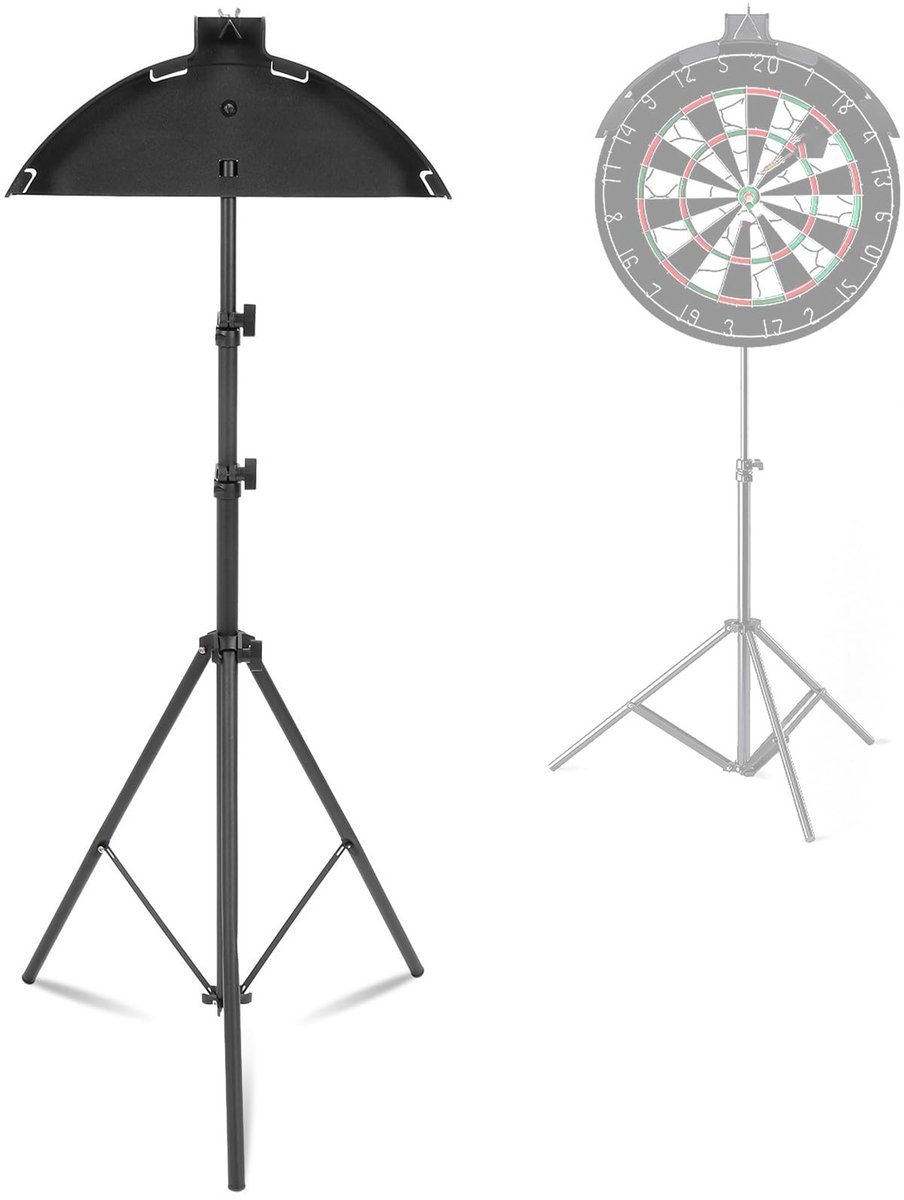 Dailygoods- Dartbordstandaard Hoogte Verstelbaar - Draagbaar Ontwerp - Stabiele Camerastandaard - Geschikt voor 17/18 Inch Dartborden - Eenvoudig te Monteren - Dartbord