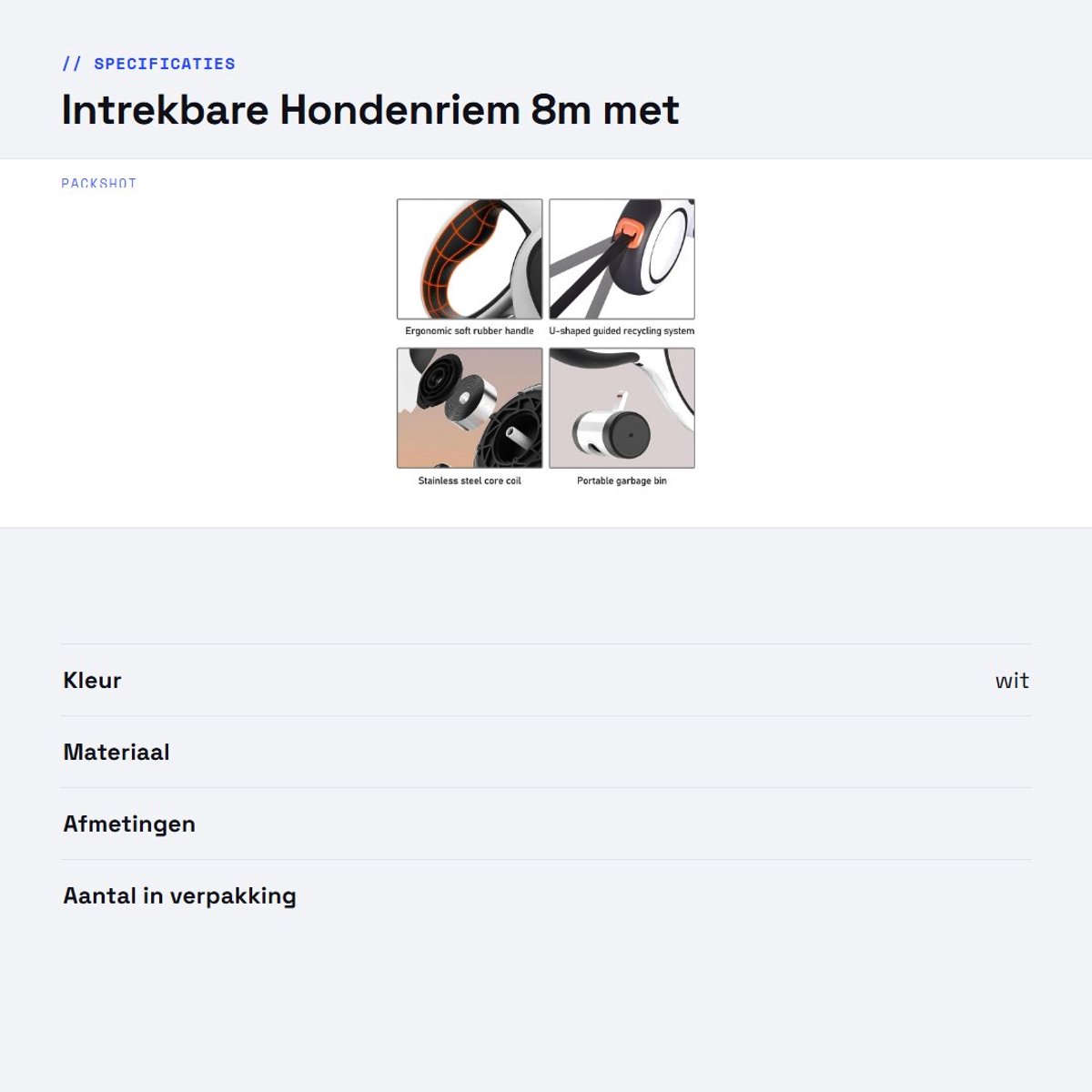 Intrekbare Hondenriem 8 m - Rollijn voor Honden thumbnail 6