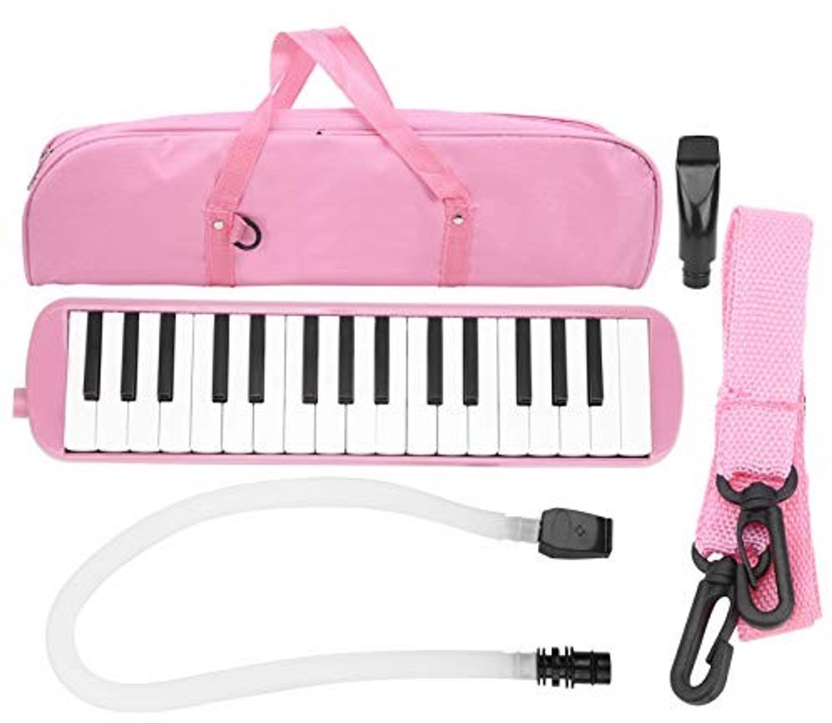Dailygoods- Melodica 32 Toetsen - Duurzame Tas - Flexibele Tube - Zwart ABS - Professioneel Instrument - Geschikt voor Beginners - Piano