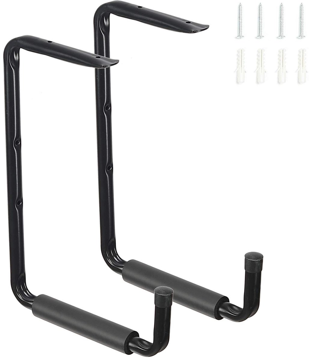 Dailygoods- Opberghaken Zwaar Belastbaar - Garageopberghaken - Gereedschapshangers - Organizer voor Ladder/Fiets - 2 Stuks - Wandmontage 34 x 24 cm - Garagehangers