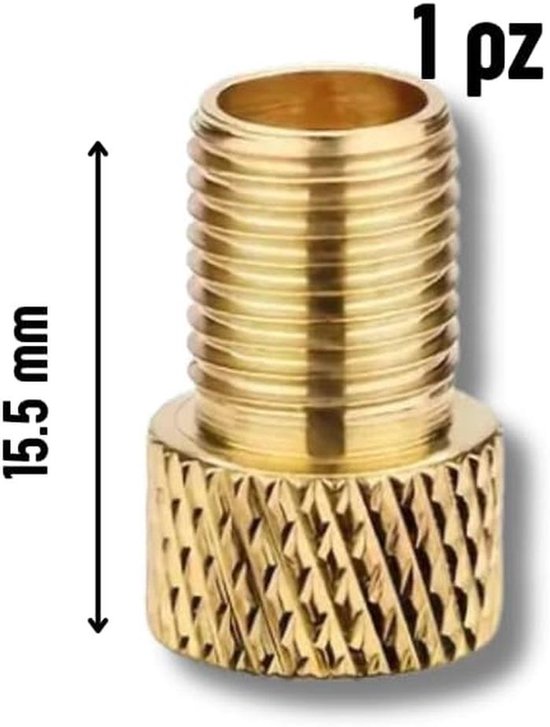 Ventiel Adapter - Fiets Ventiel - Banden Oppompen - Presta naar Schrader - 1 Stuk - Goud — afbeelding 5