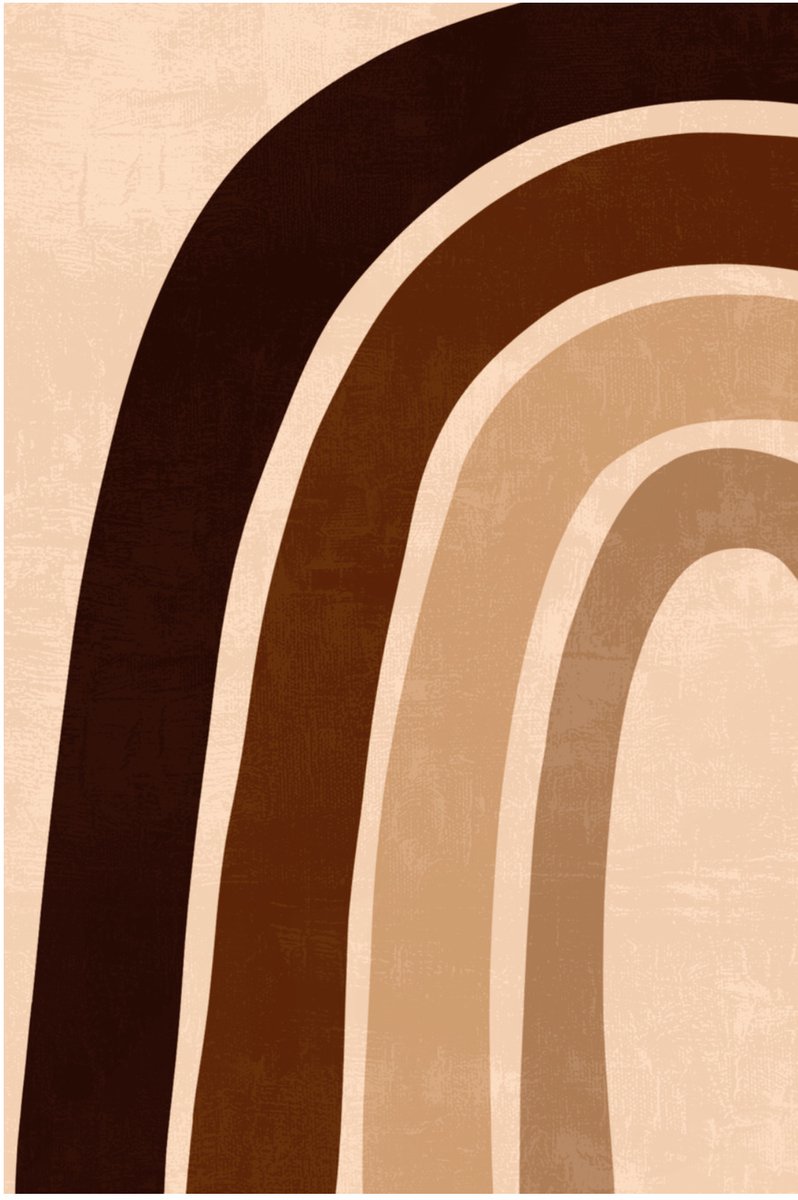 Concentrische Bogen Compositie Schilderij - 20x30 cm - Canvas op Frame - Minimalistische W